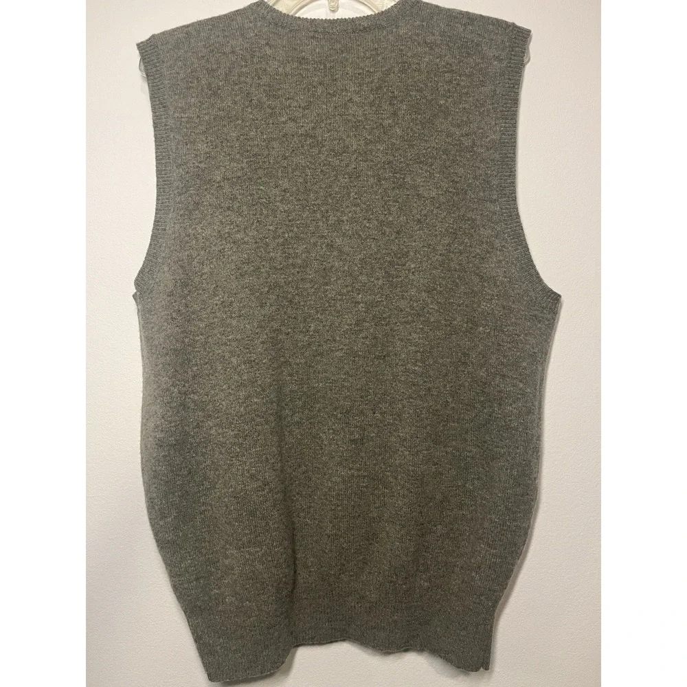 Polo Ralph Lauren Vintage Lambswool Sweater Vest Mens Large Olive Green Preppy